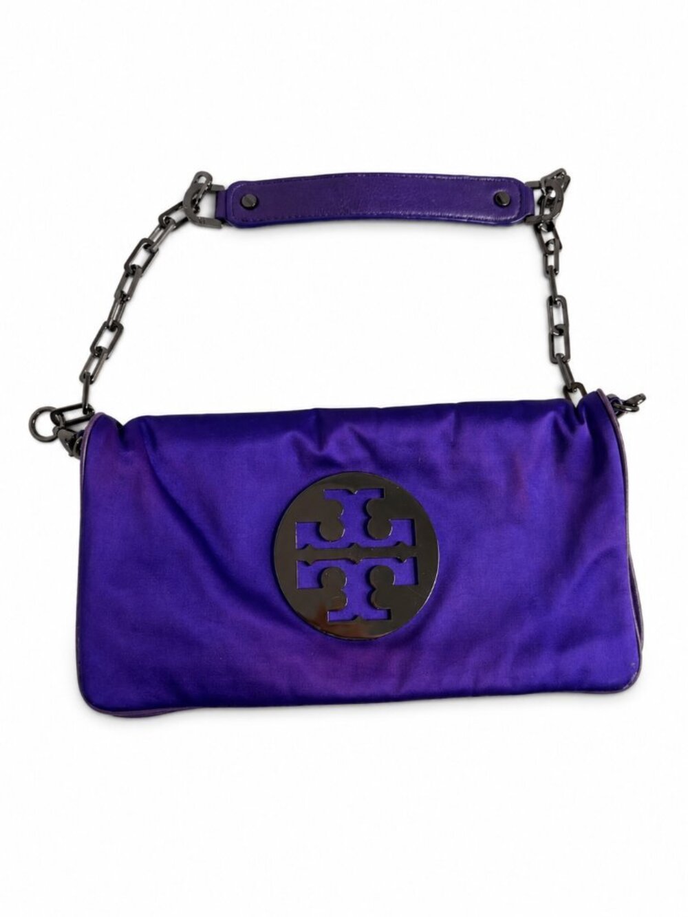 Tory Burch Purple Satin Shoulder Bag